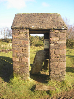 Caratacus Stone within its shelter, 2013