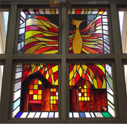 Commemorative window at Parracombe School (© ENPA)