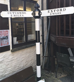 Signpost at Dulverton Heritage Centre